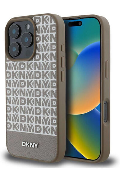 Dkny Επαναλαμβανόμενο Σχέδιο Πίσω Κάλυμμα από Συνθετικό Δέρμα Καφέ (iPhone 16...