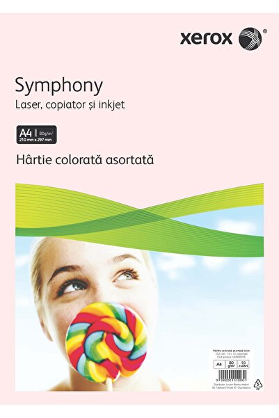 Xerox Hârtie copiator A4 asortată, mixtă, 80g, culori 10x10, 100 coli/reamă