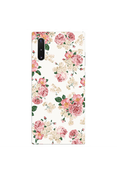 Other Samsung Note 10 Plus Pink Flowers 2 Transparent Silicone TPU Θήκη