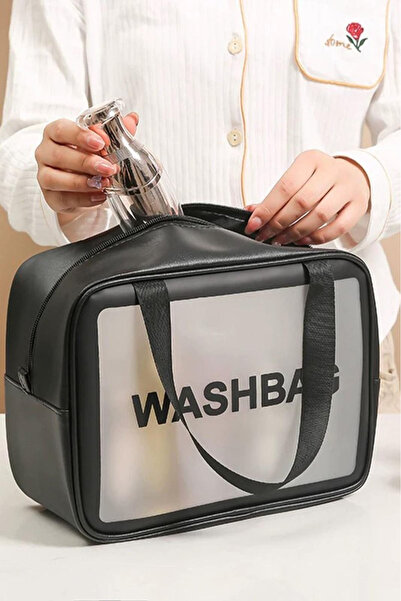 MODA Washbag Yazılı Su Geçirmez Büyük Boy Makyaj Çantası