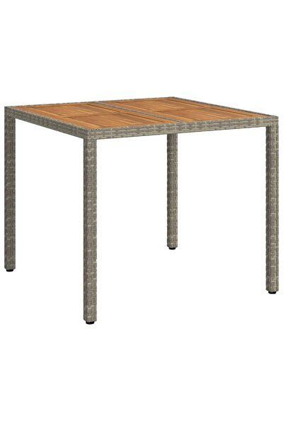 vidaxl Grey Garden Table 90 x 90 x 75 cm Polyrattan
