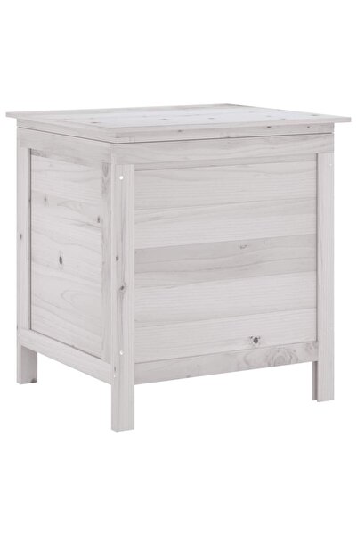 vidaxl Ladă depozitare de grădină alb 50x49x56,5 cm lemn masiv de brad