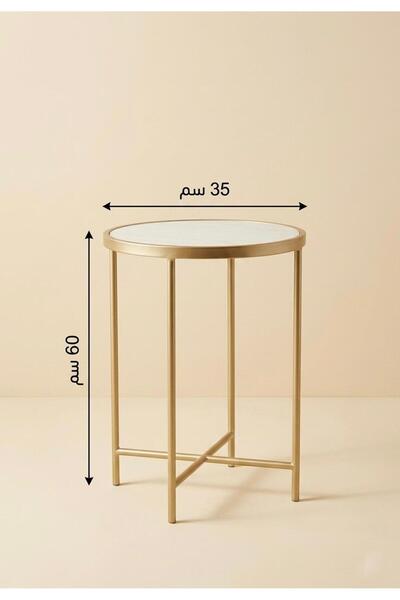 Generic Serving Table, Modern Table, Side Table, in Gold and Soft White Wood ...