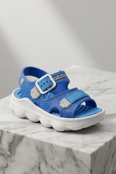 Liarca Novatrack Boys' Blue and White Anatomical Flexible Sole Sandals - Summ...