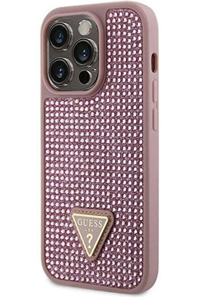 Guess Rhinestone Triangle Back Cover Metallic Pink (iPhone 14 Pro) Code: GUHC...