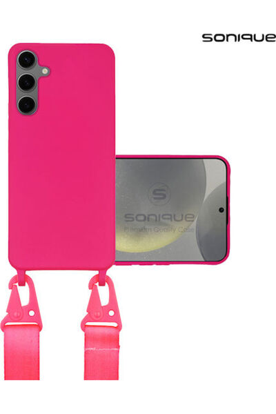 Other Sonique Θήκη Πλάτης Σιλικόνης 0.5mm με Λουράκι Φούξια (Galaxy S24+)