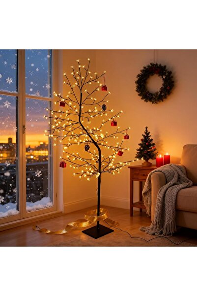 CCLIFE Brad luminos, Brad cu lumină alb cald, 180 cm cu 200 LED-uri, Decorațiune de Crăciun, Pentru interior, Pentru exterior, IP44