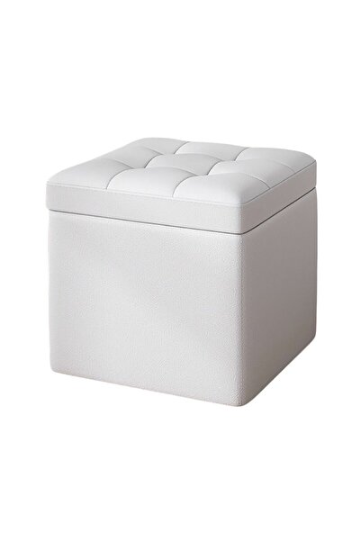 Smart Heater & Cooler Storage stool, 30x30x35cm, White – Modern design in MDF...