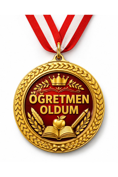 HiperAD Reklam I Became a Teacher Gold Award Medal Metal |   Award Medal Grad...