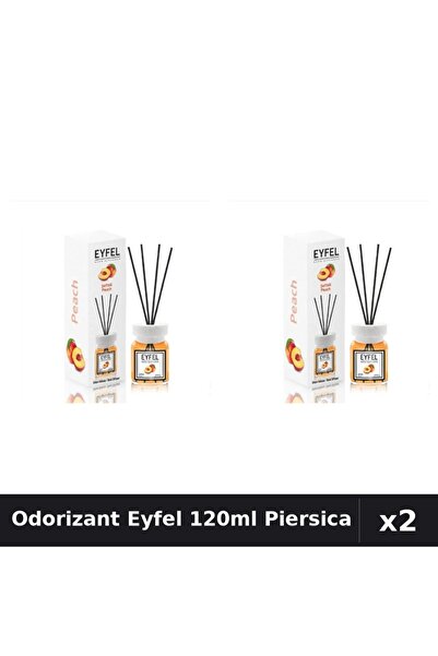 Eyfel Set 2 Odorizant Camera cu Betisoare - Aroma Piersica, Parfum Intens 120ml
