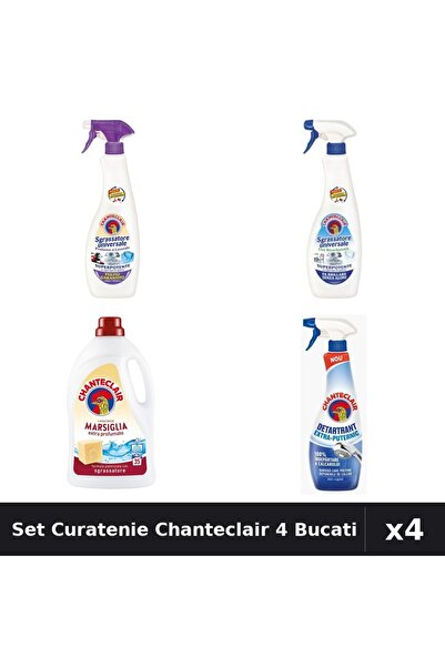 Chanteclair Set 4 Curatenie - Degresant 600ml, Detergent 1575ml, Detartrant 6...