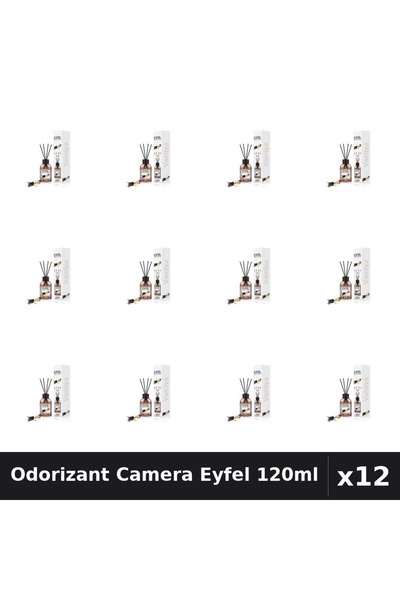 Eyfel Set 12 Odorizante Camera cu Betisoare - Aroma Vanilie, Parfum Intens 120ml