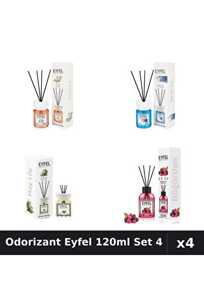 Eyfel Set 4 Odorizant Camera cu Betisoare 120ml - Acacia, Cool Water, Lacrami...