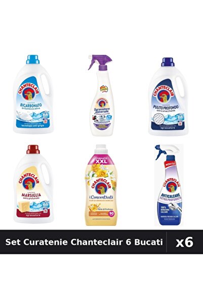 Chanteclair Set 6 Detergent & Degresant - 1575ml, 1800ml, 600ml, 625ml - Cura...