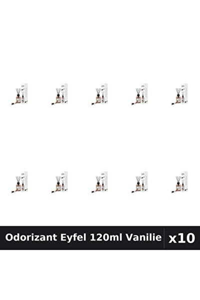 Eyfel Set 10 Odorizant Camera cu Betisoare - Vanilie, Parfum Intens 120ml