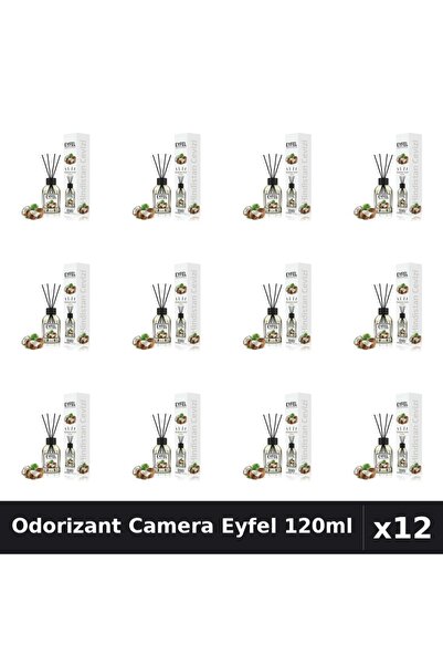 Eyfel Set 12 Odorizante Camera cu Betisoare - Nuca de Cocos, Parfum Intens 120ml