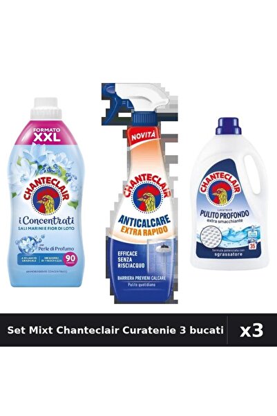 Chanteclair Set 3 Curatenie - Balsam 1800ml, Degresant 625ml, Detergent 1575ml