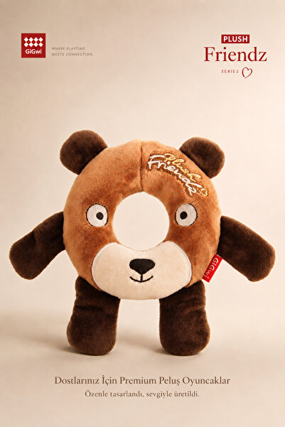 Gigwi Plush Friendz Serisi Sesli Simit Ayı Peluş Köpek Oyuncağı - Küçük Irk &...