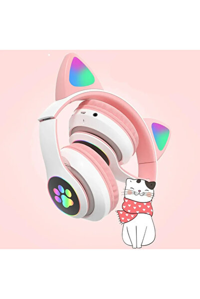 Lorraya Wireless Cat Ear Headphones with Bluetooth 4.0 & RGB LED Light for Kids