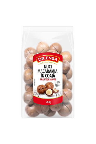 Ensa Nuci macadamia în coajă, prăjite și sărate 200g