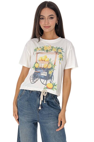 ROHBOUTIQUE Tricou casual cu imprimeu cu lămâi, crem, Roh BR2962