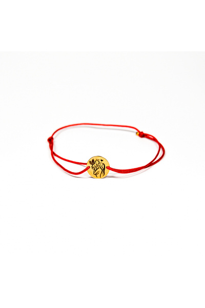 BLACK SWAN Bijoux Bratara cu snur si banut din aur 14K cu mesaj gravat - Mama...