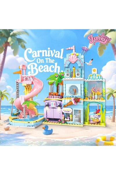Minibric Set Constructie Piese Tip Blocuri Construit Carnival Beach, Plaja To...