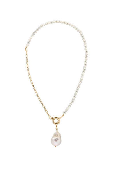 Lisa&Co. Silver Necklace Zoe Yellow gold plated silver / Shellpearls / White