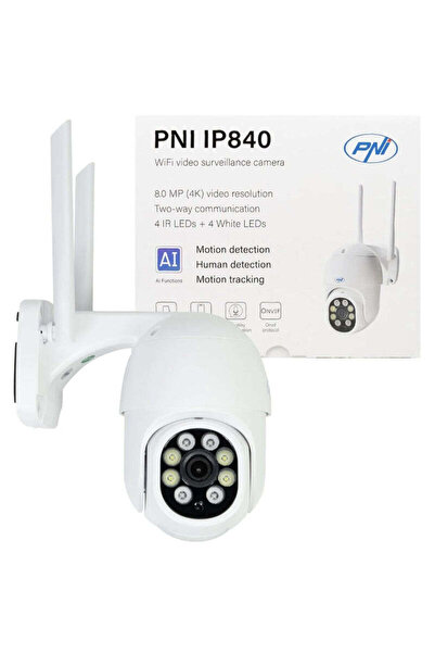 PNI Cameră de supraveghere inteligentă, PNI inteligent, Wi-Fi, 8MP, 4K, micro...