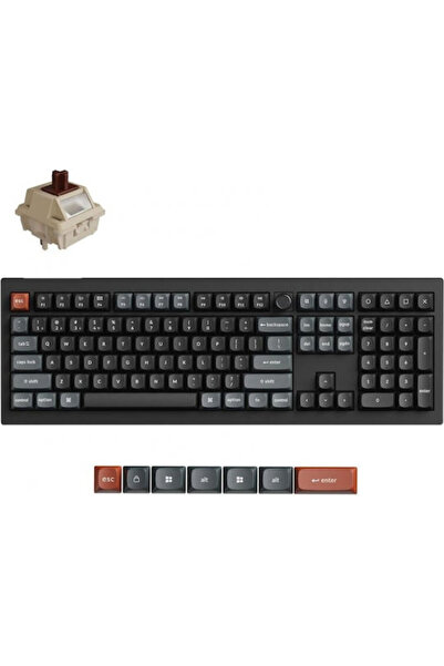 Keychron V6 Ultra 8K V6U-D3 Ασύρματο Μηχανικό Πληκτρολόγιο Gaming με Καφέ Δια...
