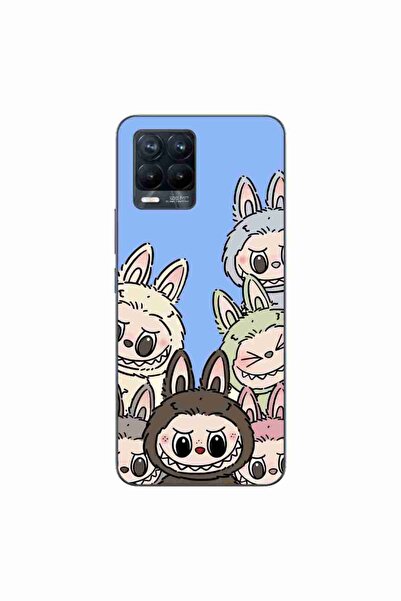 OEM Θήκη συμβατή με Realme 8 Pro, από σιλικόνη gel TPU, με σχέδιο Labubu, μπλε.