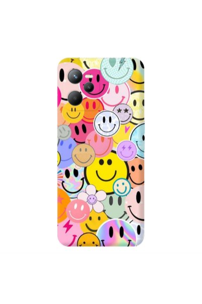 Other Realme C35 Smiley Stickers Transparent Silicone TPU Θήκη