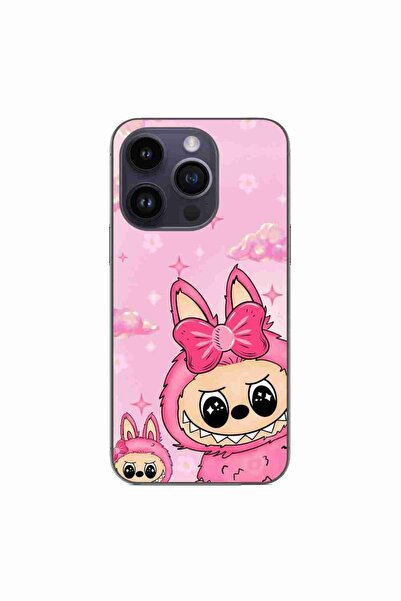 OEM Husa compatibila cu Apple iPhone 15 Pro Silicon Gel Tpu Model Labubu Pink...