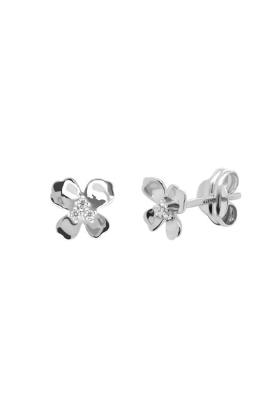Lisa&Co. Orchid&Spark Gold Earrings White gold / Zircon / White