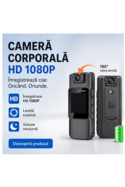 OEM HD 1080P камера за тяло с въртяща се леща – Ясно заснемане и преносима мо...