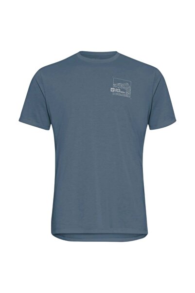 Jack Wolfskin Tricou tehnic pentru bărbați Vonnan Graphic - Albastru - M