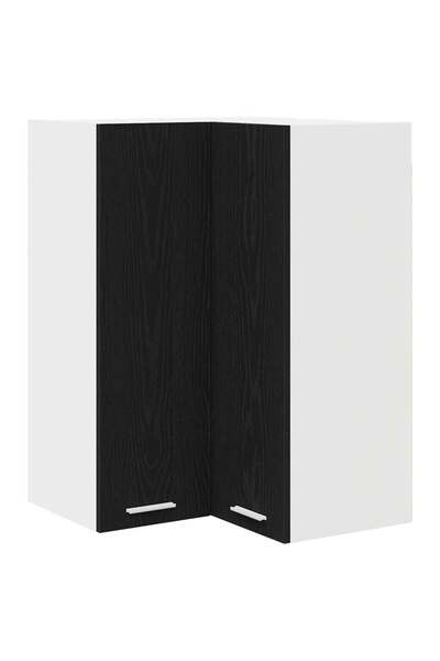 vidaxl Dulap suspendat Stejar negru și Alb 57 x 57 x 80 cm