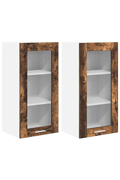 vidaxl Wall cabinet with 2 doors Smoked oak 40 x 31 x 80 cm
