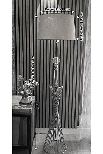 Decodelight Krom Burgu Model Kristal Taşlı Metal Ayaklı Hazeran ve Kumaş Başl...