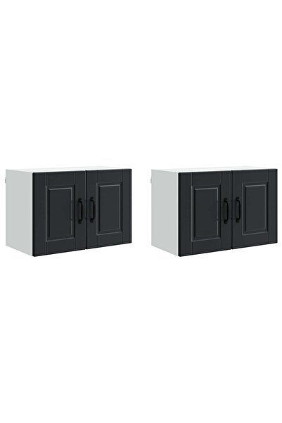 vidaxl Kitchen cabinet 2 pcs Black 60 x 31 x 40 cm Composite wood