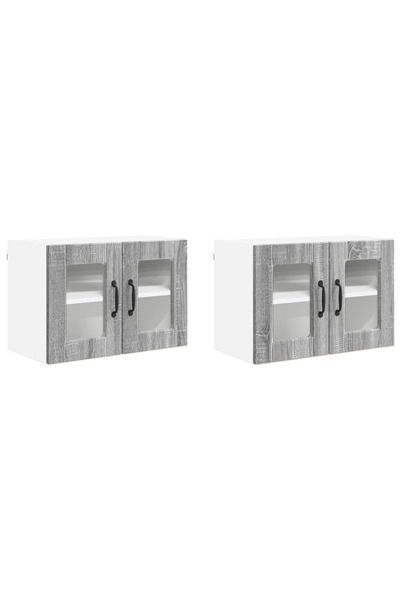vidaxl Dulap de bucătărie cu raft 2 pcs Gri Sonoma 60 x 31 x 40 cm