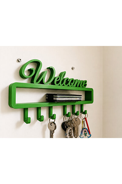 farist Welcome Written Wall Key Holder Rack – Decorative Hanging Key Organize...