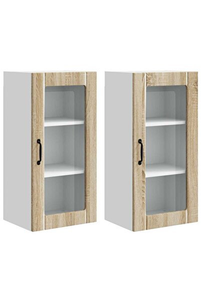 vidaxl Dulap de bucătărie cu raft 2 pcs Stejar Sonoma 40 x 31 x 80 cm