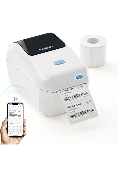 NiiMbot K3 Masaüstü Termal Etiket Yazıcısı, Beyaz, 20-80mm Mürekkepsiz Etiket...
