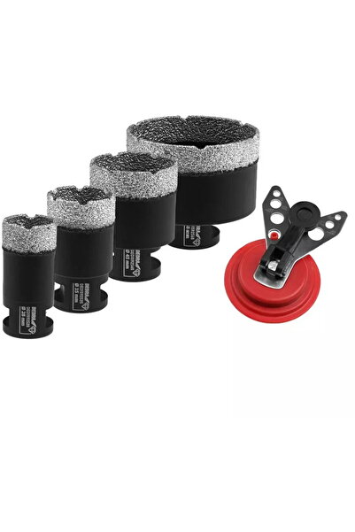 DEDRA EXIM Diamond core bit Top Bottom Set 28, 35, 45, 68 mm, drill guide