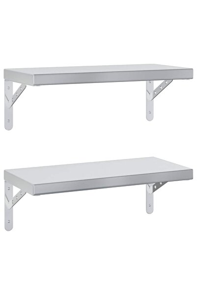 vidaxl Rafturi de perete, 2 buc. 50x23,5 cm argintiu oțel inoxidabil