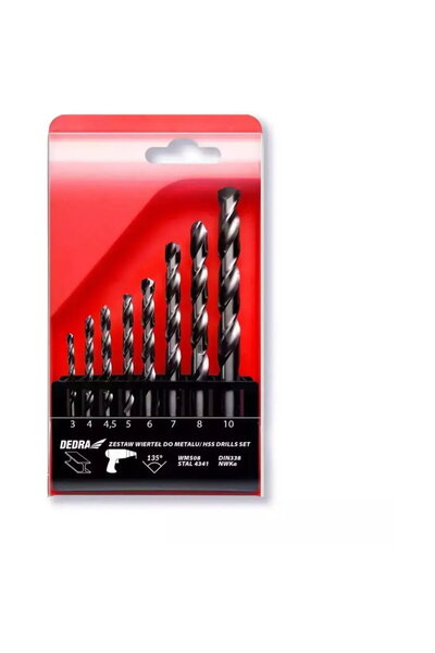 DEDRA EXIM Top Bottom Set of 6 metal drill bits;HSS;Steel 4341;135°; 3*61,4*7...