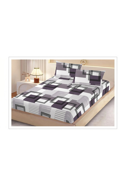 NufJoy Set cearceaf de pat cu elastic 180x200x25 cm si 2 fete perna 50x70 cm ...
