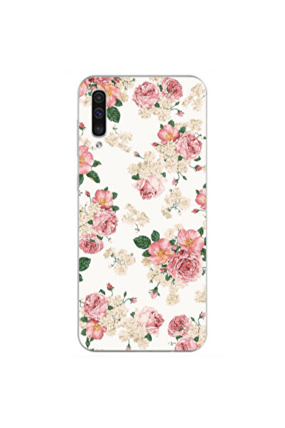 Other Samsung A70 Pink Flowers 2 Transparent Silicone TPU Θήκη