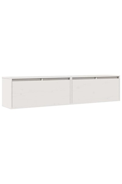 vidaxl Dulapuri de perete 2 buc. alb, 80x30x35 cm, lemn masiv de pin